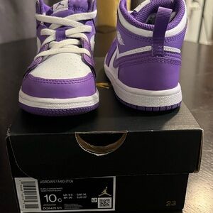 Jordan Kids Purple and White Sneakers